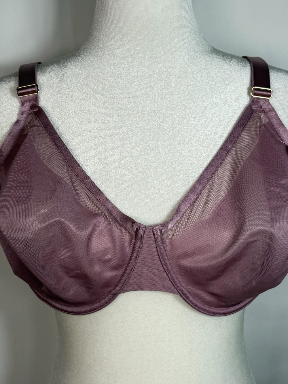 Soma Unbelievable Lift Unlined Bra 40DDD Lilac Wine Purple Mesh Underwire NWT